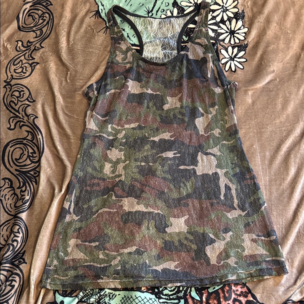 Sheer Camo Tank Top reversible